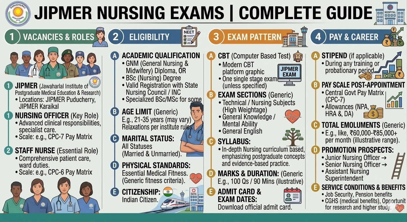 JIPMER nursing exam complete guide nursing offficer, staff nurse