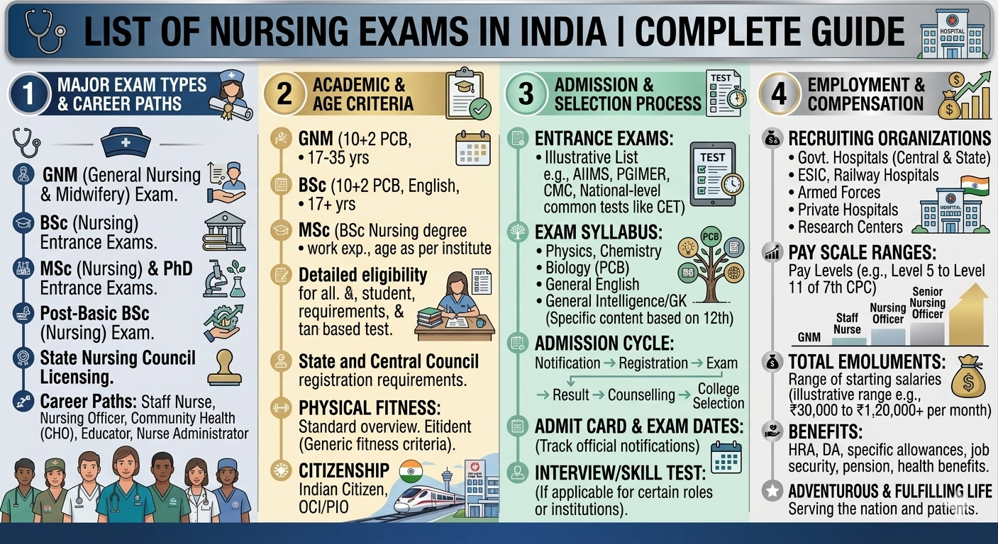 List Of Nursing Exams In India